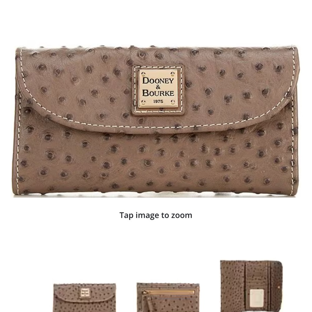 Dooney & Bourke Tan Ostrich Leather Clutch